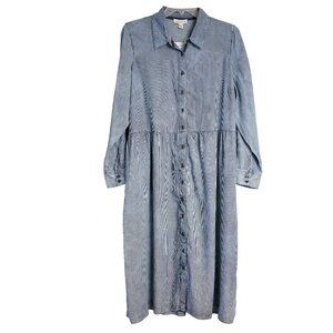 Coldwater Creek Mineral Wash Tencel Lyocell Chambray Maxi Dress